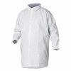 Kleenguard A20 Breathable Particle Protection Lab Coat, Hook and Loop Closure/Elastic Wrists, Large, White, 30PK 35620